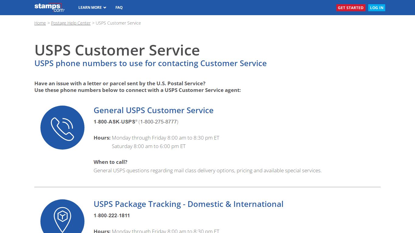 Stamps.com - USPS Customer Service